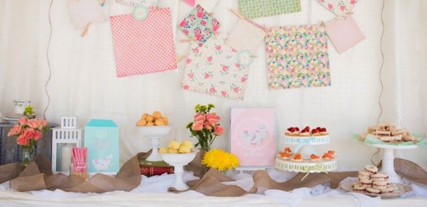 Romantic Shabby Chic Tea Party via Kara's Party Ideas | Cake, decor, printables, recipes, and MORE! KarasPartyIdeas.com (3)