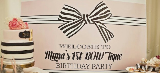 Chic BOW-Tique Birthday Party via Kara's Party Ideas | Party ideas, decor, printables, desserts, tutorials, recipes and more! KarasPartyIdeas.com (2)
