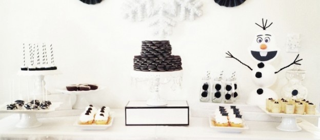 Olaf Inspired Black & White Winter Wonderland Themed Birthday Party via Kara's Party Ideas | KarasPartyIdeas.com (2)