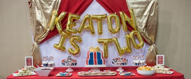 Sweet Table from a British Style Royal Prince Party via Kara's Party Ideas | KarasPartyIdeas.com (1)