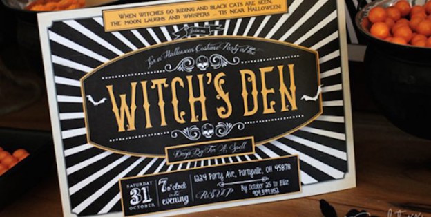 Invitation to a Witch's Den Halloween Party via Kara's Party Ideas | KarasPartyIdeas.com (1)