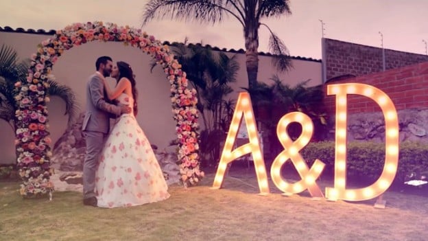 Floral Arch at a Rustic Chic Mint Wedding via Kara's Party Ideas l KarasPartyIdeas.com #rusticwedding #mintwedding #rusticchic #weddingideas (4)