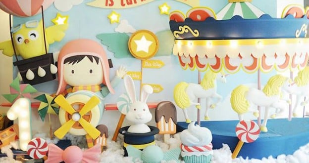 Backdrop from an Airplane Birthday Party via Kara's Party Ideas KarasPartyIdeas.com (1)