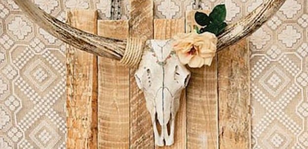 Skull Backdrop from a Boho Birthday Party via Kara's Party Ideas | KarasPartyIdeas.com (1)