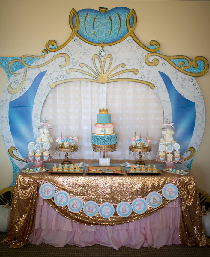 Kara's Party Ideas Pink & Blue Princess Cinderella Birthday Party ...