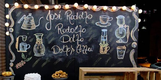 Chalkboard Backdrop from a Rustic Tea + Coffee Shop Birthday Party via Kara's Party Ideas | KarasPartyIdeas.com (1)