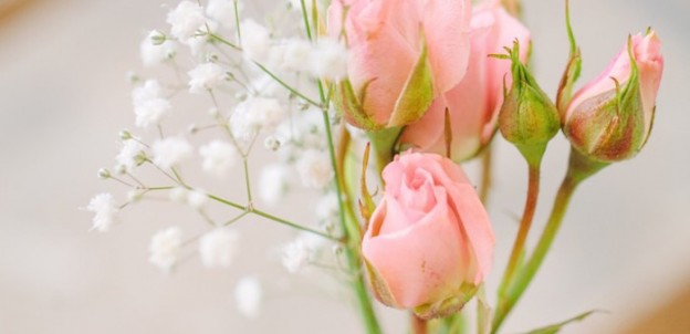 Floral Arrangement from a Vintage Chic 1st Birthday Party via Kara's Party Ideas | KarasPartyIdeas.com (1)