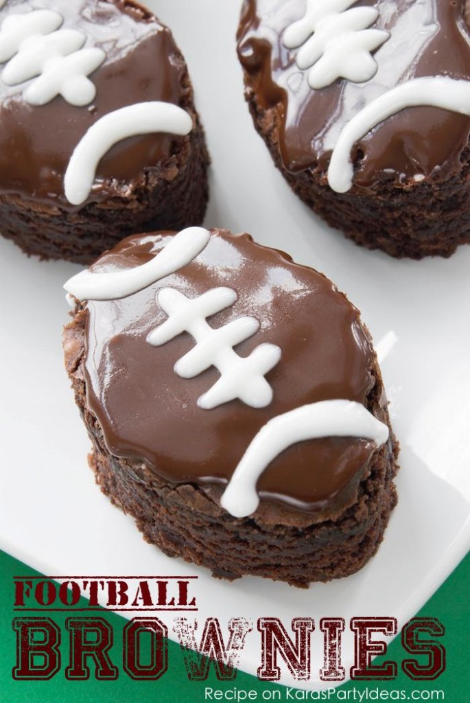 Kara's Party Ideas Game Day Football Brownies Recipe | Kara's Party Ideas
