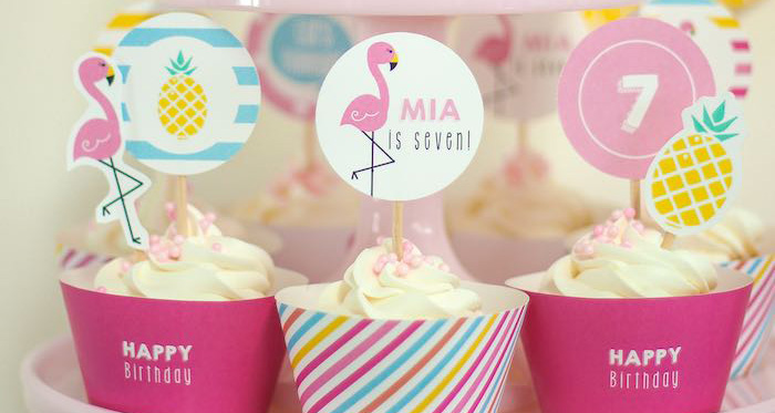 Cupcakes from a Let's Flamingle! Flamingo Birthday Bash via Kara's Party Ideas | KarasPartyIdeas.com | The Place for All Things Party! (1)