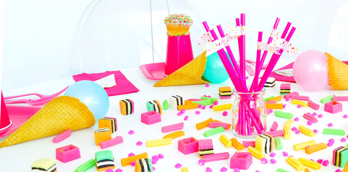 Table Detail from a Pink Flamingo Birthday Party via Kara's Party Ideas | KarasPartyIdeas.com (1)