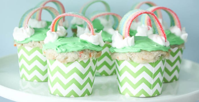 Cupcakes from a Rainbow St. Patrick's Day Party via Kara's Party Ideas KarasPartyIdeas.com (4)
