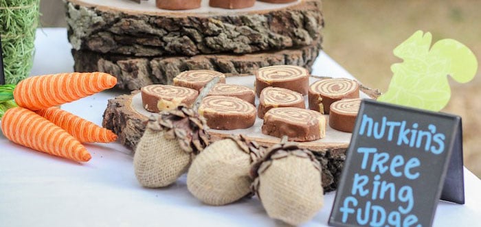 Nutkin's Tree Ring Fudge from a Peter Rabbit Birthday Party via Kara's Party Ideas | KarasPartyIdeas.com | The Place for All Things Party! (1)