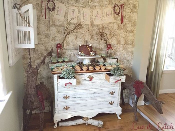 Dessert Table Display from a Snow White Enchanted Forest Birthday Party via Kara's Party Ideas KarasPartyIdeas.com (15)