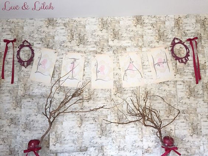 Tree Bark Backdrop from a Snow White Enchanted Forest Birthday Party via Kara's Party Ideas KarasPartyIdeas.com (9)