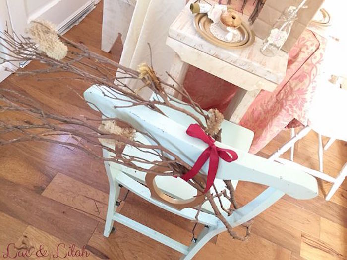 Branch Bunting on a Chair from a Snow White Enchanted Forest Birthday Party via Kara's Party Ideas KarasPartyIdeas.com (6)