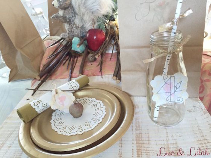 Place Setting from a Snow White Enchanted Forest Birthday Party via Kara's Party Ideas KarasPartyIdeas.com (28)
