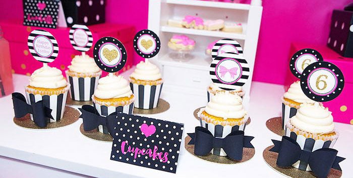 Cupcakes from an American Girl Doll BFF Party: Inspired by Kate Spade via Kara's Party Ideas | KarasPartyIdeas.com (1)