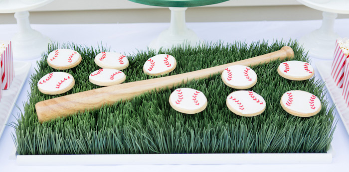 Baseball Cookies from a Baseball Birthday Party via Kara's Party Ideas | KarasPartyIdeas.com (1)