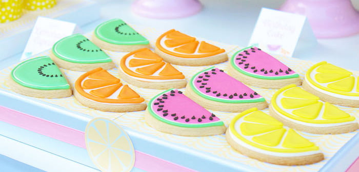Cookies from a Fruity Lemonade Stand Birthday Party via Kara's Party Ideas | KarasPartyIdeas.com (1)