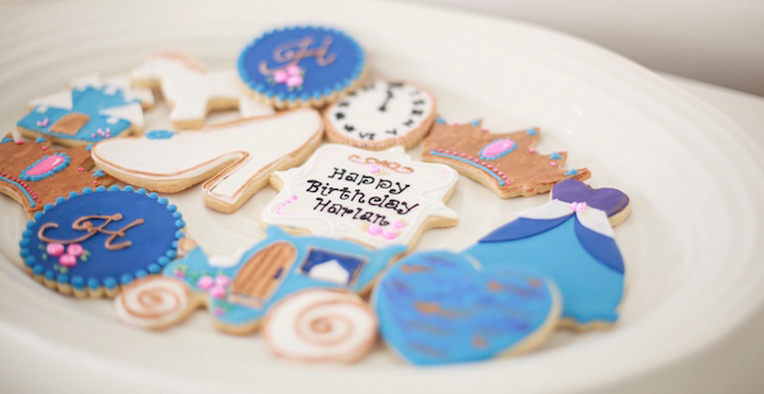 Cinderella-inspired Sugar Cookies from a Cookies from a Chic Cinderella Themed Birthday Party via Kara's Party Ideas - KarasPartyIdeas.com (2)