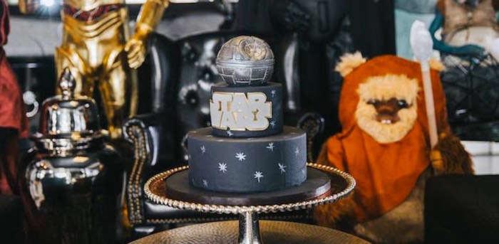 Cake from a Galactic Star Wars Themed Birthday Party via Kara's Party Ideas | KarasPartyIdeas.com (1)