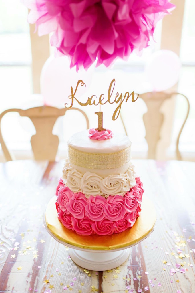 Kara's Party Ideas Pink & Gold Cancer-Free 1st Birthday Party | Kara's ...