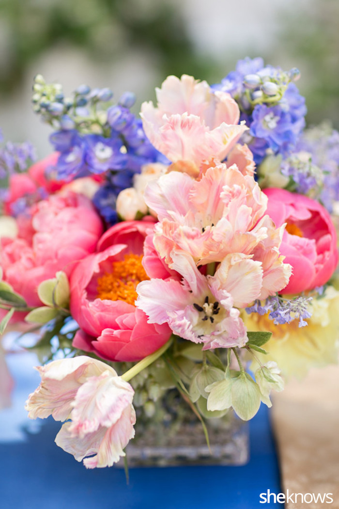 Floral centerpiece from an Alice in Wonderland Tea Party via Kara's Party Ideas KarasPartyIdeas.com (7)