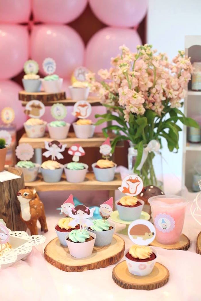 Cupcakes from a Fairy Garden Birthday Party on KarasPartyIdeas.com! Don't miss it! (5)