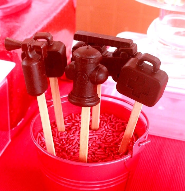 Fireman-inspired pops from a Firefighter Birthday Party via Kara's Party Ideas | KarasPartyIdeas.com (8)