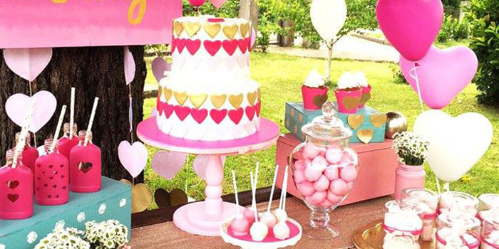 LOVE Pink Ombre + Gold Birthday Party on Kara's Party Ideas | KarasPartyIdeas.com (2)