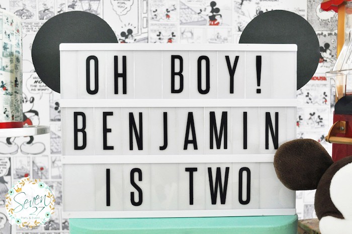 Sign from a Vintage Mickey Mouse Themed Birthday Party via Kara's Party Ideas | KarasPartyIdeas.com (23)