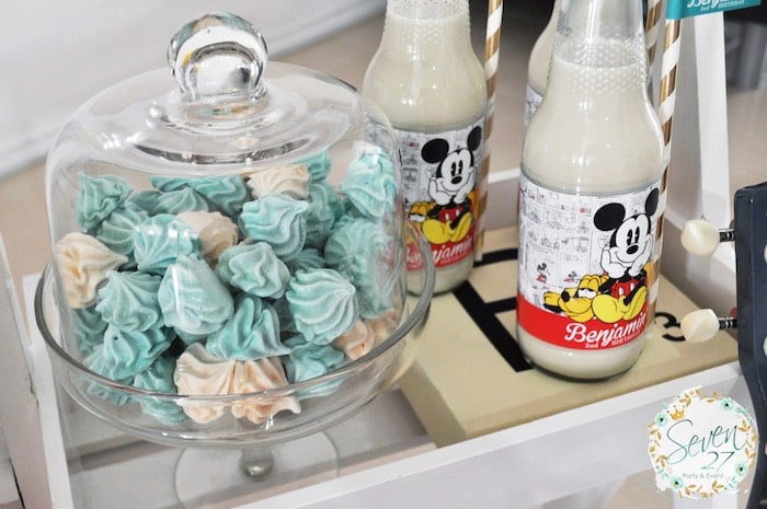 Meringues from a Vintage Mickey Mouse Themed Birthday Party via Kara's Party Ideas | KarasPartyIdeas.com (19)