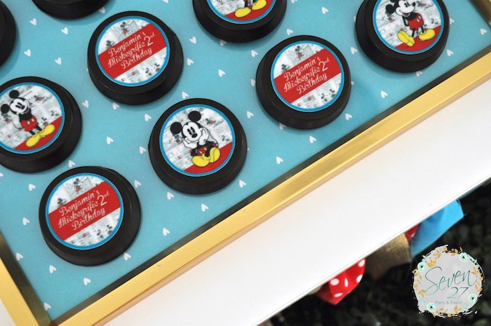 Mickey Mouse Oreos from a Vintage Mickey Mouse Themed Birthday Party via Kara's Party Ideas | KarasPartyIdeas.com (14)