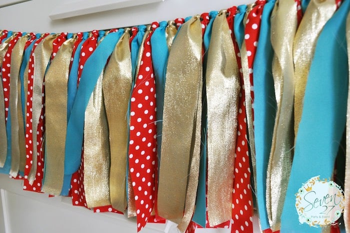 Ribbon tassel banner from a Vintage Mickey Mouse Themed Birthday Party via Kara's Party Ideas | KarasPartyIdeas.com (8)