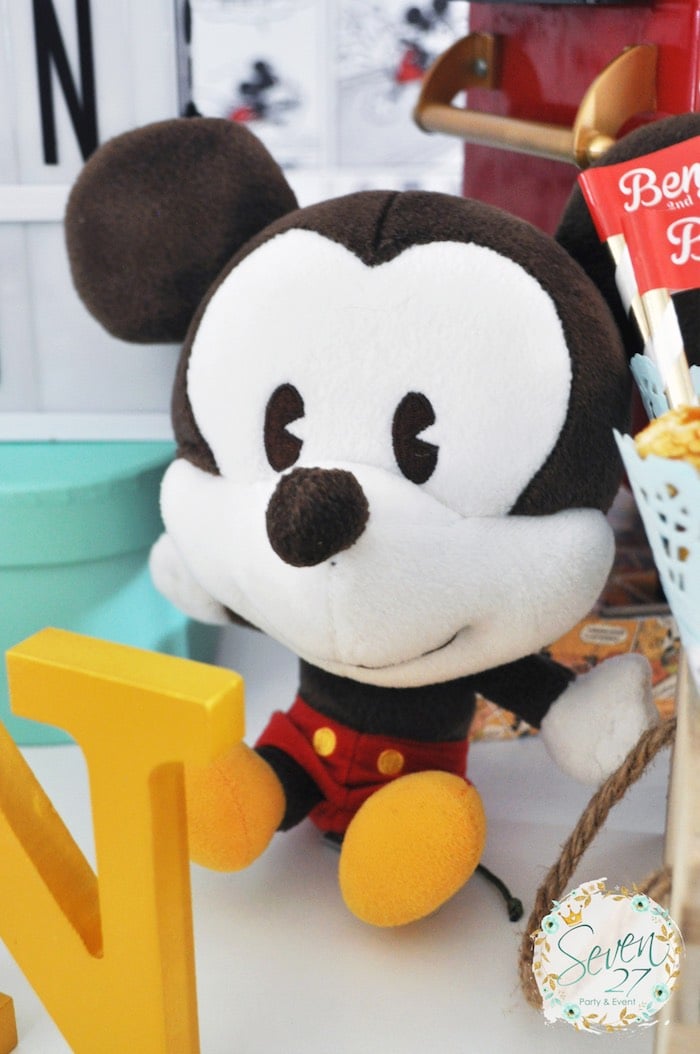 Plush Mickey Mouse from a Vintage Mickey Mouse Themed Birthday Party via Kara's Party Ideas | KarasPartyIdeas.com (40)