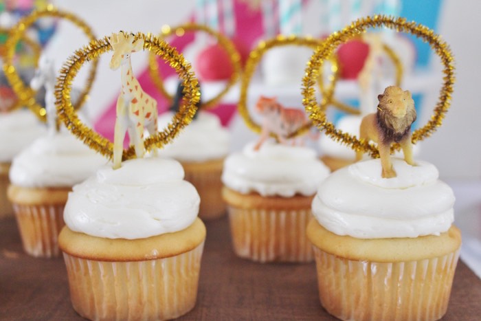 Circus cupcakes from a Big Top Circus Themed Birthday Party on Kara's Party Ideas | KarasPartyIdeas.com (24)