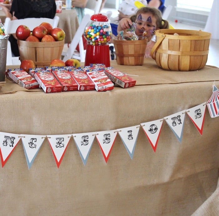 Concession table from a Big Top Circus Themed Birthday Party on Kara's Party Ideas | KarasPartyIdeas.com (19)