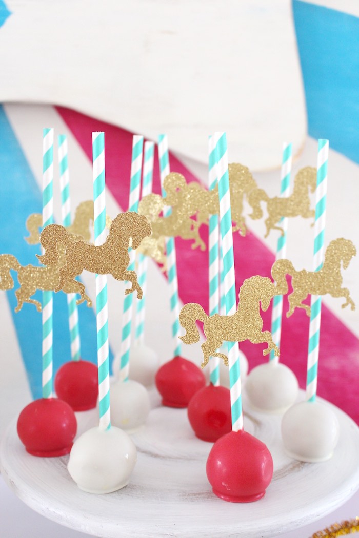Cake pops from a Big Top Circus Themed Birthday Party on Kara's Party Ideas | KarasPartyIdeas.com (37)