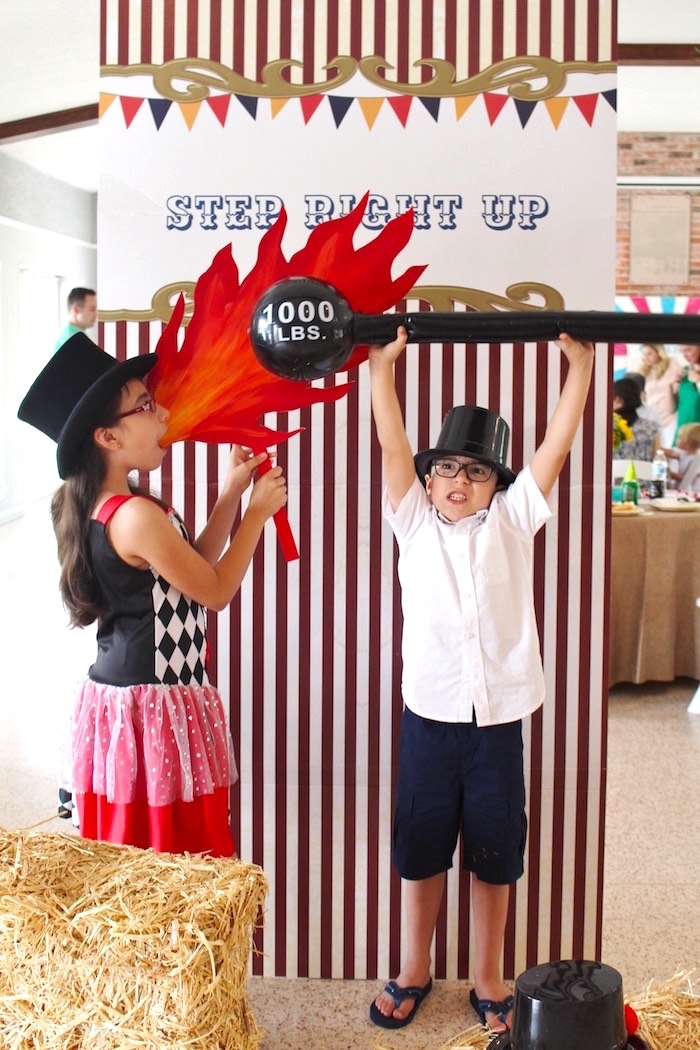 Step Right Up Photo Booth from a Big Top Circus Themed Birthday Party on Kara's Party Ideas | KarasPartyIdeas.com (10)