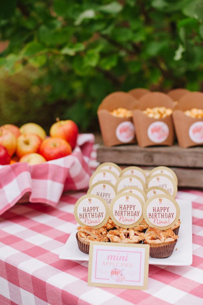 Mini apple pies from a "Little Pumpkin" Fall Picnic Birthday Party on Kara's Party Ideas | KarasPartyIdeas.com (19)