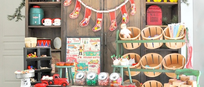 Vintage Santa's Workshop Holiday Christmas Party by Kara's Party Ideas | Kara Allen for Oriental Trading