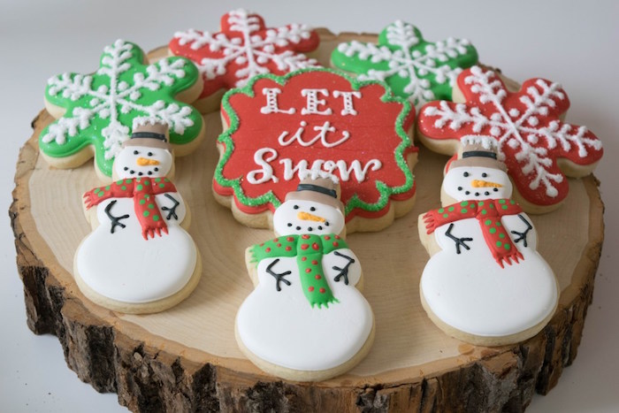 Snow Man & Snowflake cookies from a Let it Snow Holiday Party on Kara's Party Ideas | KarasPartyIdeas.com (31)