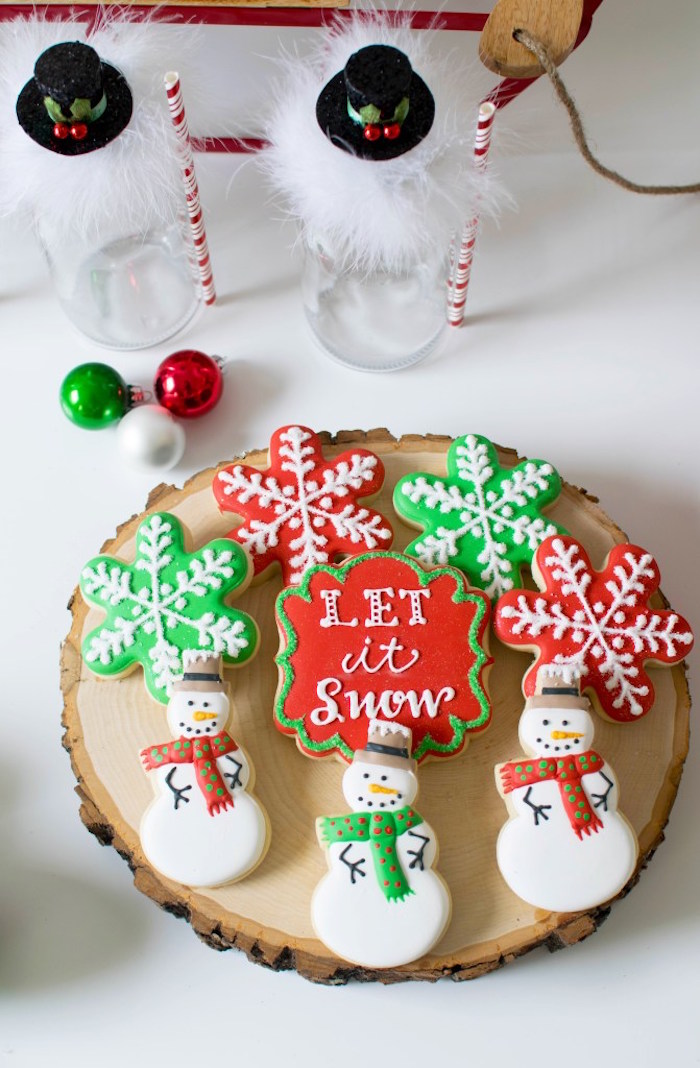 "Snow" cookies from a Let it Snow Holiday Party on Kara's Party Ideas | KarasPartyIdeas.com (24)