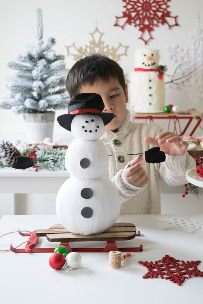Snow Man building activity from a Let it Snow Holiday Party on Kara's Party Ideas | KarasPartyIdeas.com (17)