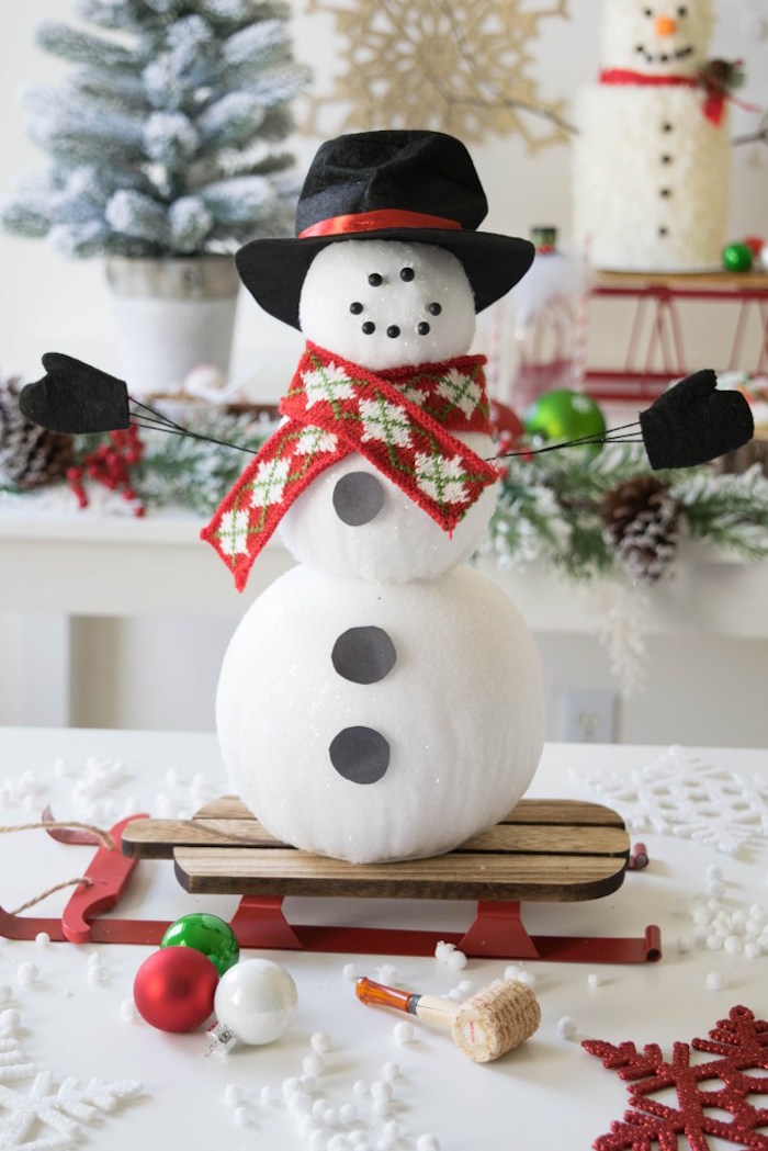 Crafted snow man from a Let it Snow Holiday Party on Kara's Party Ideas | KarasPartyIdeas.com (14)