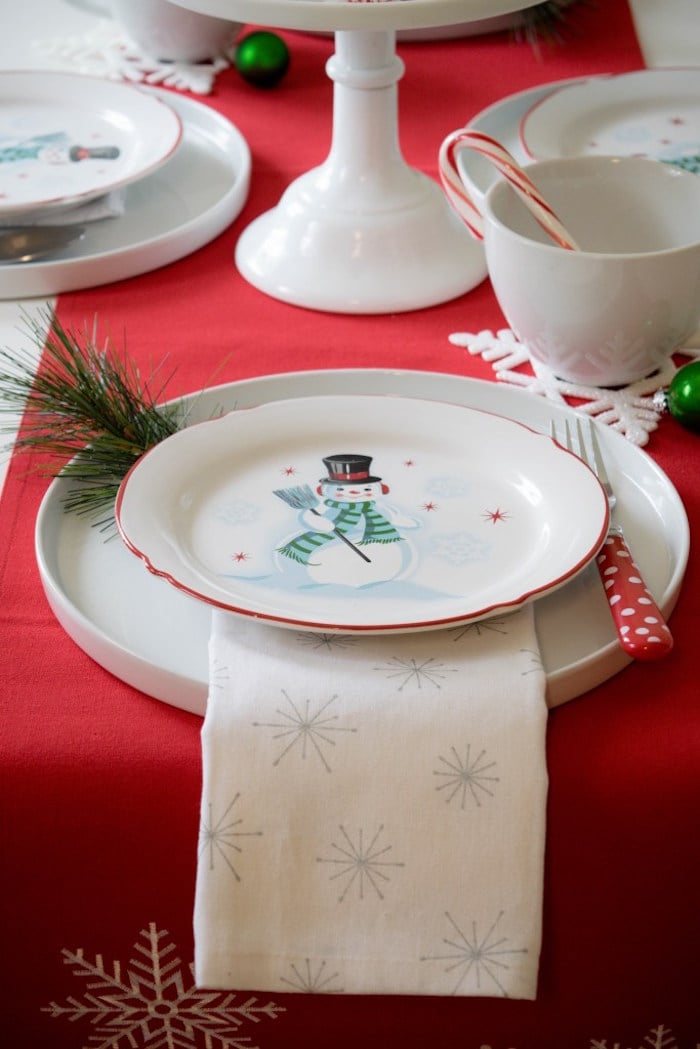 Snow Man place setting from a Let it Snow Holiday Party on Kara's Party Ideas | KarasPartyIdeas.com (13)