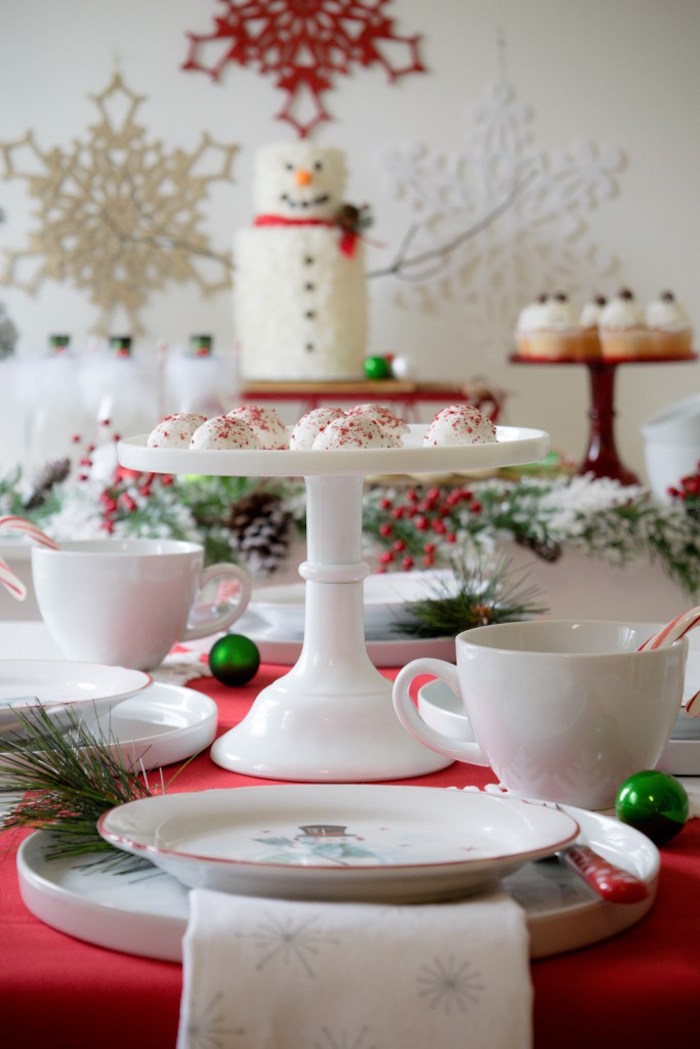 Place setting from a Let it Snow Holiday Party on Kara's Party Ideas | KarasPartyIdeas.com (8)