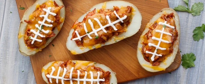 Texas Taters Potato Football Recipe via Kara's Party Ideas