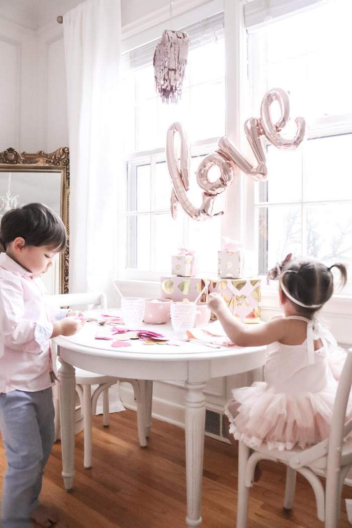 Kid table from a Sweet and Elegant Valentine's Day Party on Kara's Party Ideas | KarasPartyIdeas.com (21)