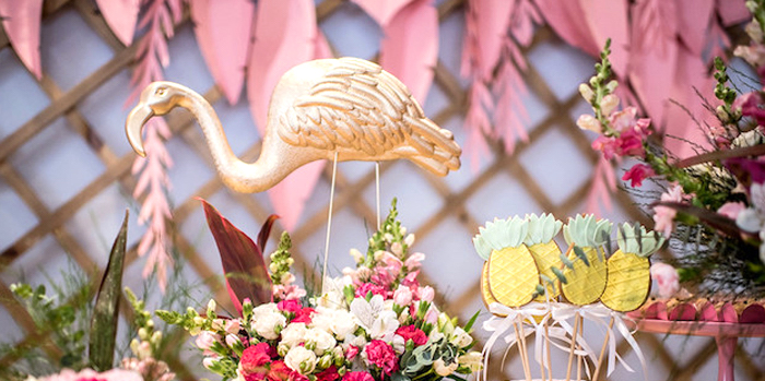 Flamingos and Pineapples Tropical Birthday Party on Kara's Party Ideas | KarasPartyIdeas.com (1)